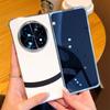 Чехол для телефона OPPO Find N5, Позолоченная кожа, Черно-белый блок, Защита от пожелтения, Защита от отпечатков пальцев