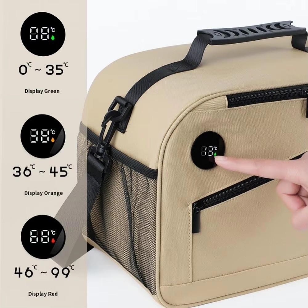 with Temperature Display Cooler Bag Large Capacity Insulated Lunch Bag  Travel