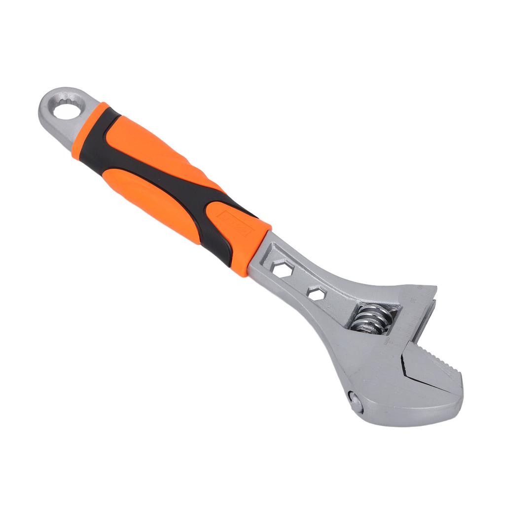 12 Inch Adjustable Wrench with Hex Hole and Star Opening High Carbon Steel Versatile Spanner Tool