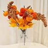 Halloween Artificial Pumpkin Branches Faux Fall Pumpkin Bouquet Fake Pumpkin Maple Leaf Picks for Harvest Thanksgiving Floral Arrangement Tabletop