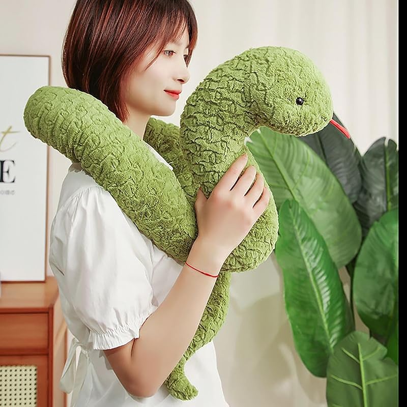 Плюшевая змея VIYUFENST, Животное Зодиака, Большая, Реалистичная, Забавная, Милая Игрушка, Подарок для Детей, Фигурка, для Девочек и Мальчиков, Декоративный Предмет (Маленький: Прибл.