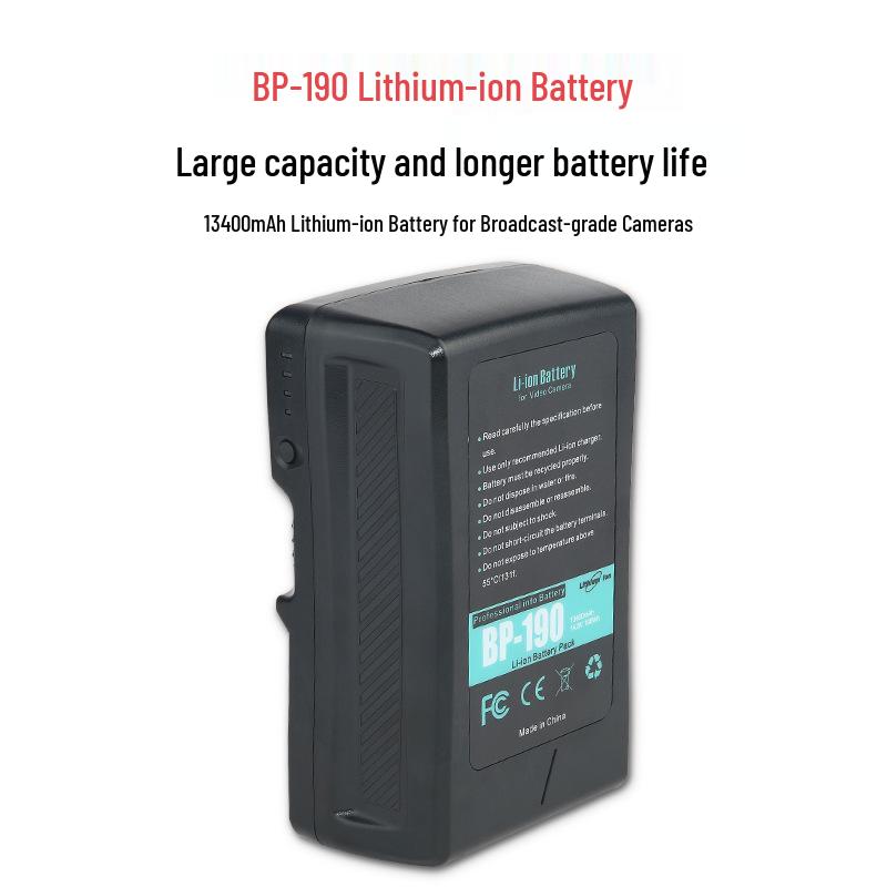 BP190 V-Mount Battery for Sony Camcorder, Aputure Fill Light, NanGuang Photography Light, 14.8V External Power Source