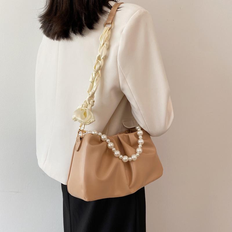 Yogodlns модная плиссированная сумка через плечо модная облачная искусственная кожа маленькие сумки кошелек женские жемчужные роскошные дизайнерские сумки подмышками