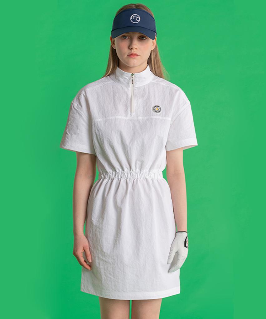 Mackie Windy Half Zip-Up Dress White