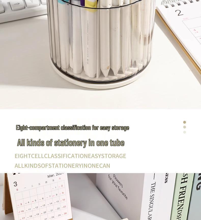 360° Rotating Pen Holder: Luxurious, Multifunctional, Large-Capacity Desk Storage for Students and Offices
