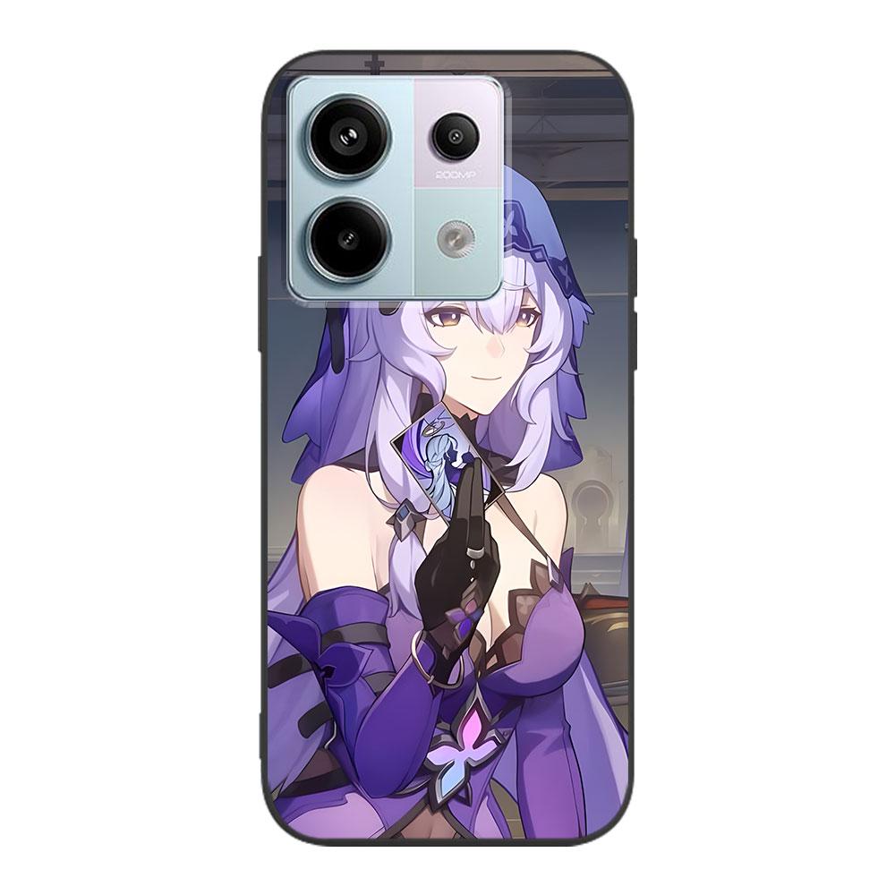 Чехол для игры Honkai Star Rail 'Черный лебедь' для Xiaomi Redmi 10 10C 9C 9A 9i 9 Prime 9T 12 12C 10A K40 Pro, Черный мягкий ТПУ чехол для мобильного телефона