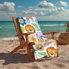 Custom Name Ultra-Soft Beach Towel with Animals Theme,Ideal for Pool - Camping, Diving - Perfect Travel Essential, Vibrant Beach Towel.