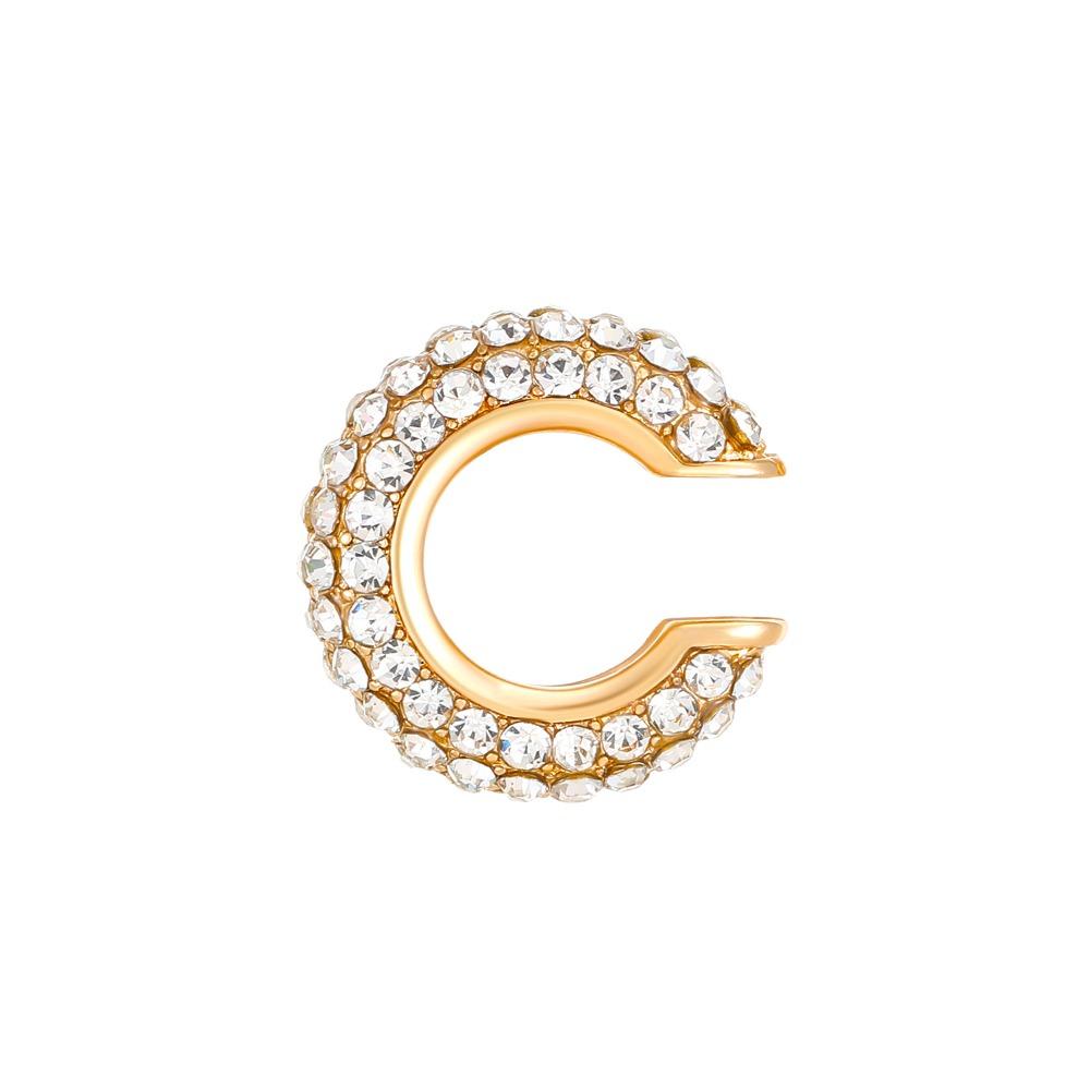 Crystal C Shape Ear Cuff Copper Gold Jewelry Simple Ear Buckle Travel