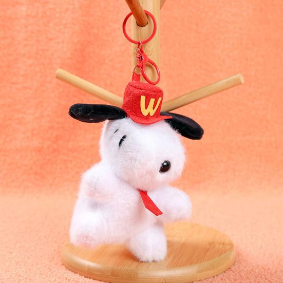 Брелок-подвеска в виде щенка для рюкзака, милая мультяшная одежда, красная шапка, плюшевый щенок, украшение, мягкая игрушка, подвеска для зеркала заднего вида автомобиля, украшения, подарки