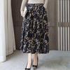 Spring Summer Fashion Women's High Waist Slim Half Length Temperament Print Swing Skirt Plus Size