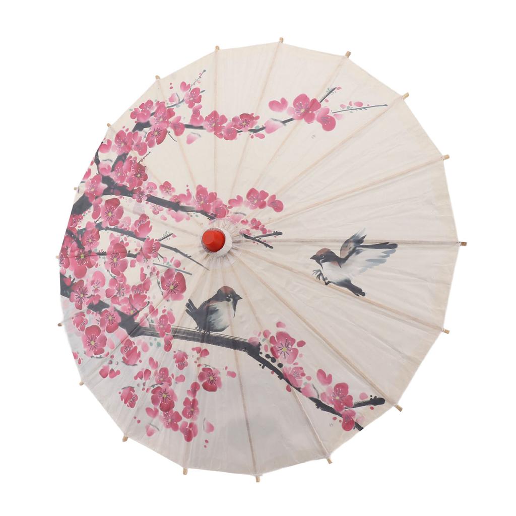 Chinese Oiled Paper Umbrella Handmade Paper Umbrella with Wood Handle for Performance Wedding Party
