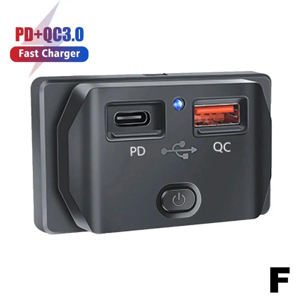 PD QC 3.0 3.1A Двойное USB гнездо автомобильного зарядного устройства DC 12(В)-24(В) Для дома на колесах, автомобиля, лодки, морской техники, автобуса, грузовика, мотоцикла, адаптер для быстрой зарядки