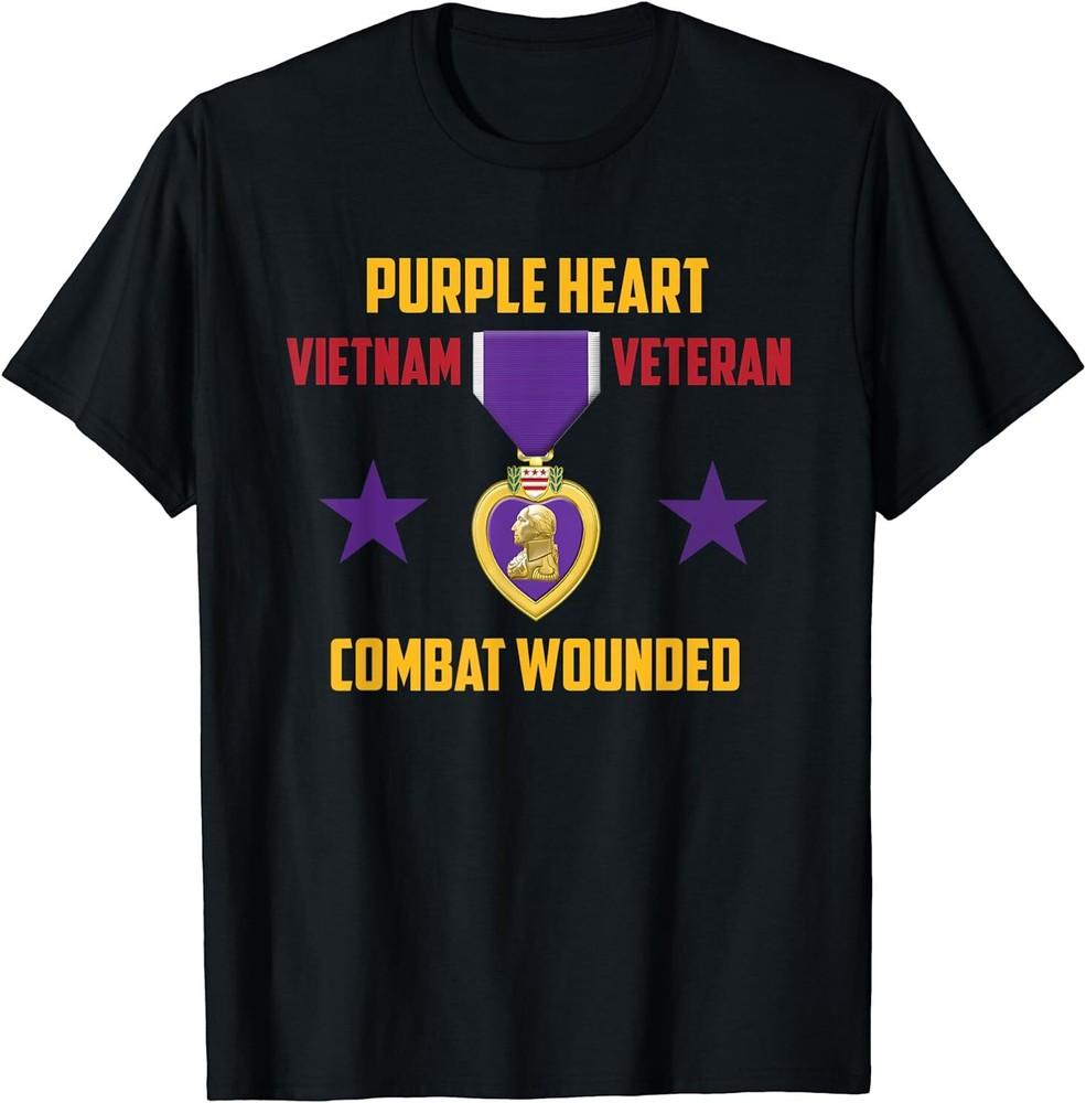 Purple Heart Vietnam Veteran T-Shirt Size S-5XL