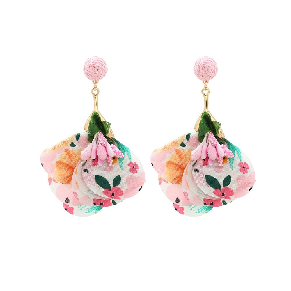 Sweet Flower Dangle Earrings Exaggerated Petals Stud Earrings Romantic Beach Earrings  Vacation