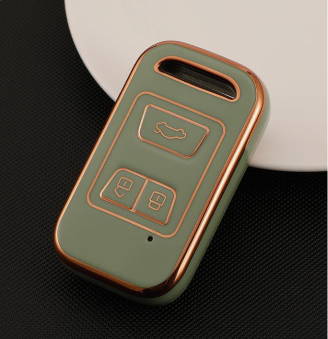Чехол-брелок для автомобильного пульта дистанционного управления из ТПУ с золотыми краями для Chery Tiggo 3 5X 4 8 Glx 7 2019 2020 Arrizo для Cheri Tiggo 8, защитный чехол, аксессуары