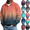 Мужская повседневная рубашка на пуговицах, гольф-пуловер с V-образным вырезом, воротником-стойкой, модная осенняя толстовка