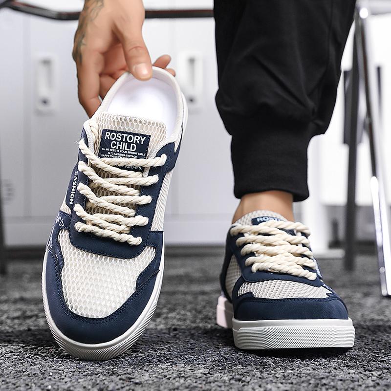 Мужская спортивная обувь Летние мюли с открытой спиной Повседневные сандалии Сабо Кроссовки в уличном стиле Студенческие тапочки Большие размеры