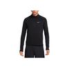 Nike Футболка с длинным рукавом и воротником-стойкой, однотонная, с полумолнией, водонепроницаемая, реглан, мужские топы, черного цвета FB8565-010