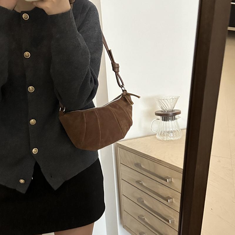 Маленькие замшевые сумки через плечо для женщин, зимняя модная тенденция, сумка через плечо, женские ретро-сумки и кошельки