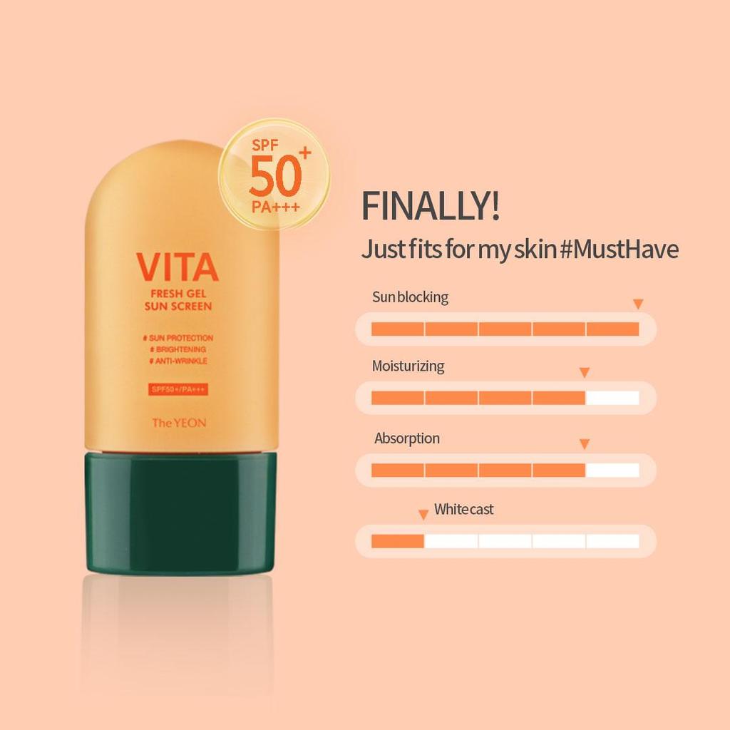 YEON Vita Fresh Gel Sun Screen SPF50 + / PA +++ (50 мл 1,69 жидких унций) Защита от солнца, осветление, против морщин
