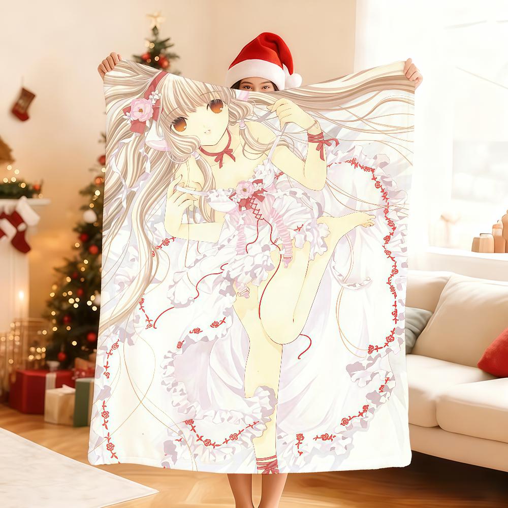 Anime C ChobitS S Cartoon Blanket Soft Throw Blanket for Home Bedroom Bed Sofa Picnic Travel Office Rest Cover Blanket Gift