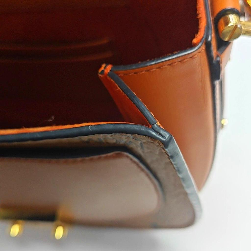 [Pre-Owned] Patricia Visetos Letter Logo Leather Saddle Bag - Good #6GLF2X