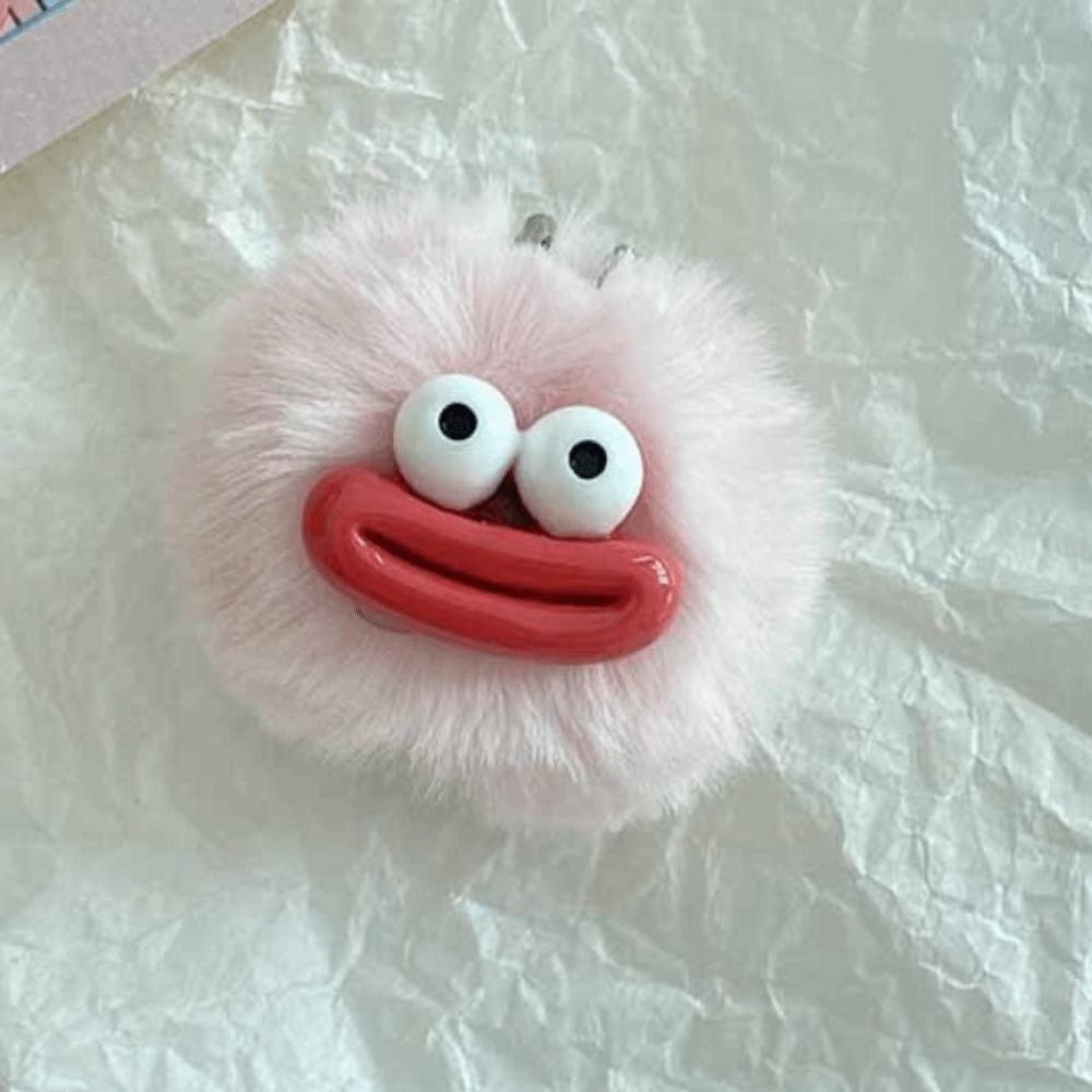 Cartoon Funny Clown Keychain Plushies Big Mouth Plush Pendant Fashion Sausage Mouth Keyring  Car