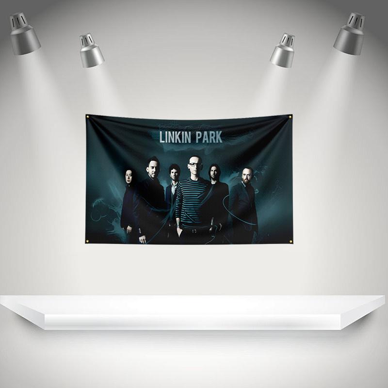 L-Linkins Park Flag Rock Music Band Banner HD Printing Tapestry Exhibition, Music Band Fans, Garage Decor