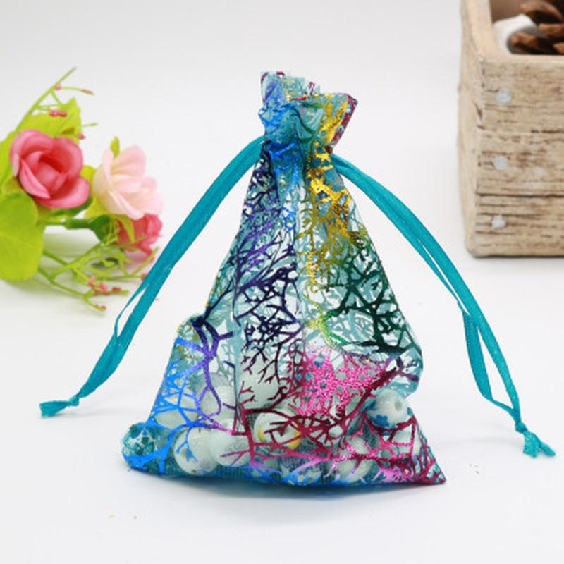 20 шт./лот Мешочки из органзы с кулиской Свадебное Рождественское украшение Подарочный пакет Упаковка для ювелирных изделий и Мешочки