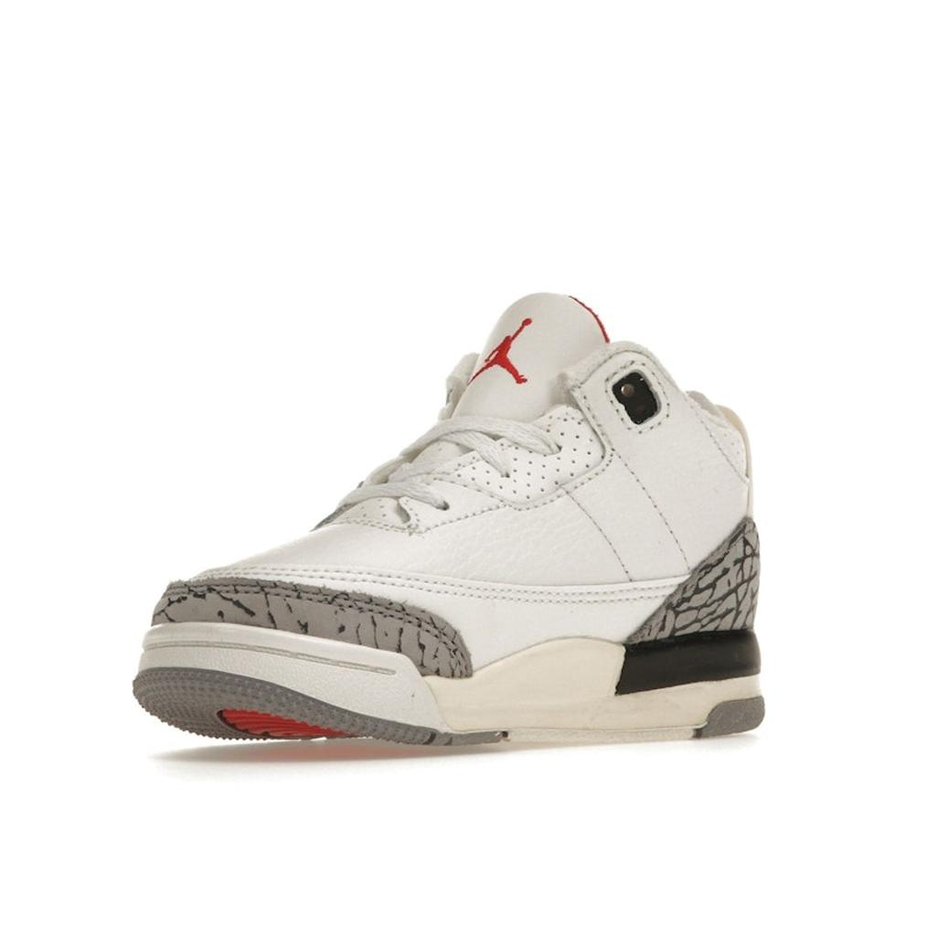 Air Jordan 3 Retro TD White Cement Reimagined Baby Sneakers Summit-White Fire-Red Black DM0968-100