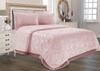Topkapi Chenille Bedspread Set, Coverlet 235x250 with Pillowcase, Jacquard Fabric, Full Size, Double Size Pink