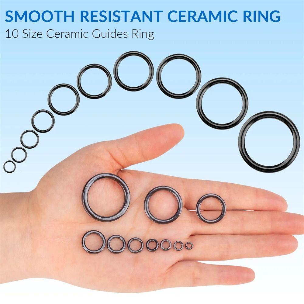 O rings Ceramic Guides Ring Smooth Rod Eye Replacement Fishing Rod Guides Fishing Lovers