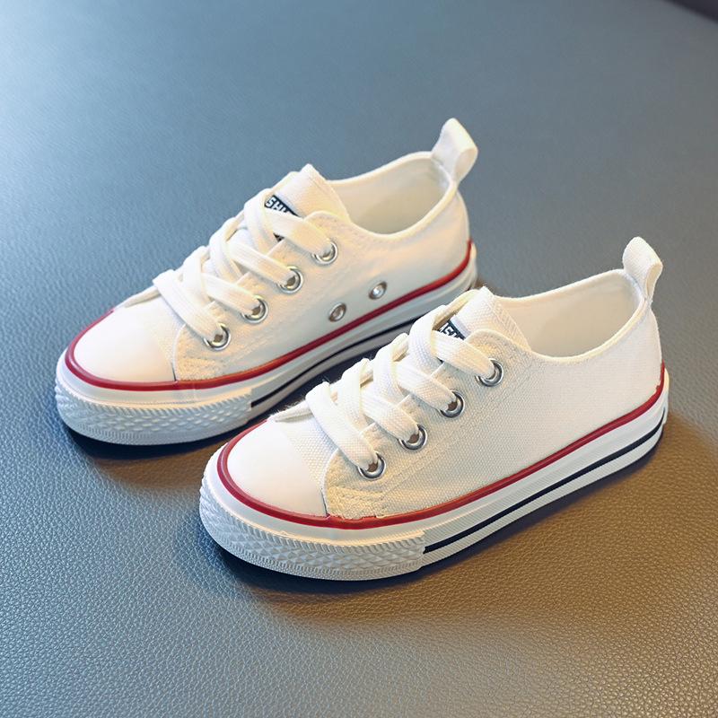 Children's Low-Top Lace-Up Canvas Sneakers - 2024 Spring Collection, Candy Colors, Parent-Child Shoes for Boys and Girls