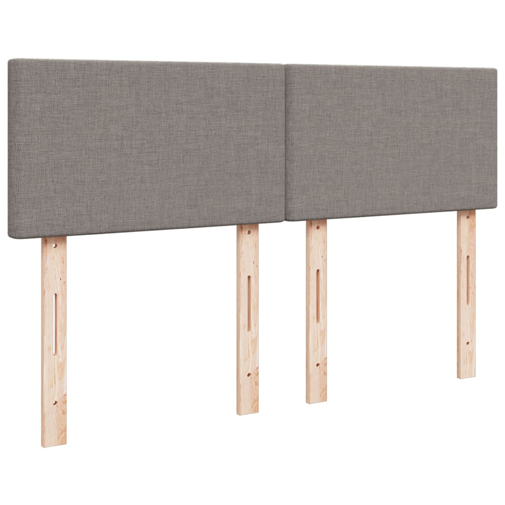 Vidaxl Łóżko Kontynentalne Z Materacem, Taupe, Tkanina, 140X190 Cm