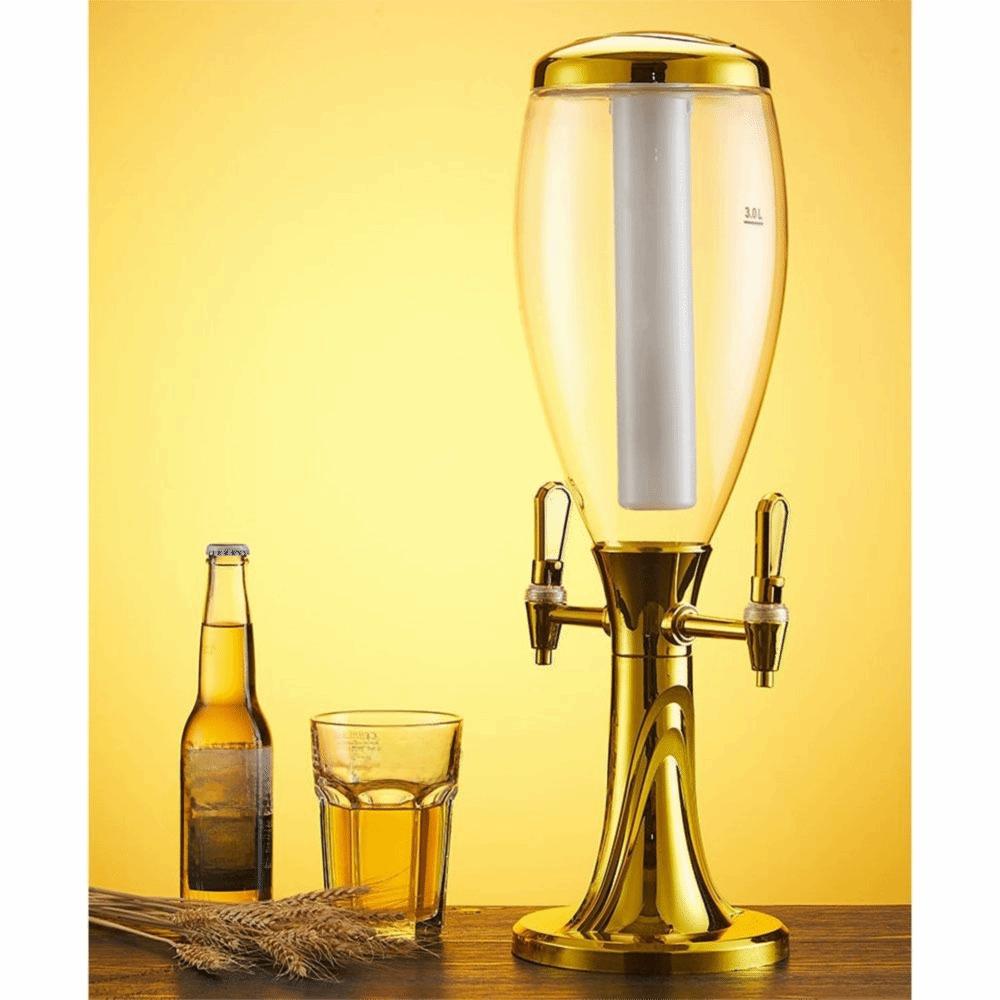 with Icicles Beer Dispenser Dual-Head Faucet Beverage Machine Creative Drink Holder Hotel Use