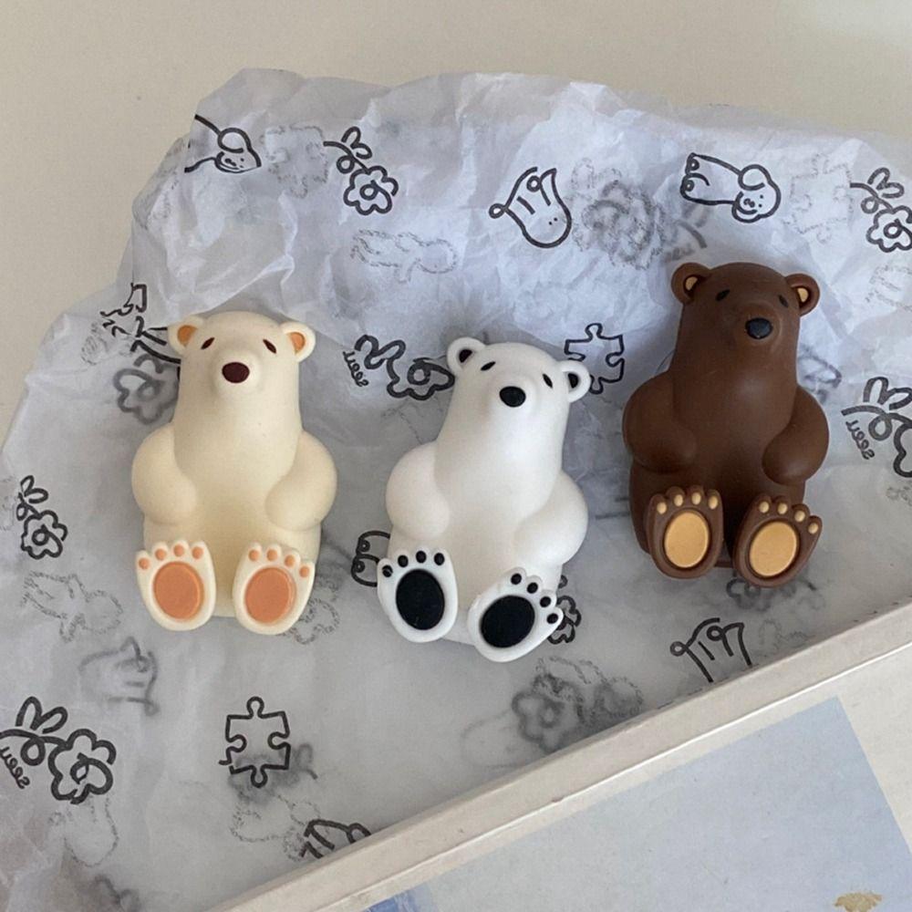 Bear Toothbrush Rack PVC Bathroom Storage Rack Simplicity Polar Bear Toothbrush Holder Bathroom