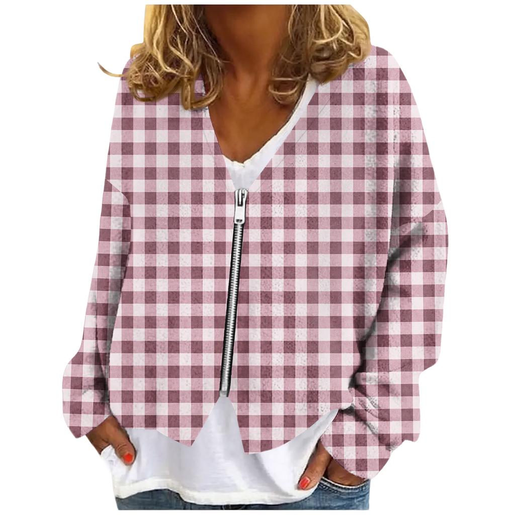 Womens Zip Up Sweaters Sweatshirts Long Sleeve Oversized Jackets Soft Casual Loose Tunic Tops