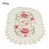 Kitchen Dining Table Place Mats Embroidered Floral Lace Doily Placemat 30*45cm