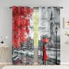 Paris Lover Window Curtain Eiffel Towers Living Room Blackout Curtain For Bedroom Dorm Oil Painting Aesthetic Home Decor 2 Panel