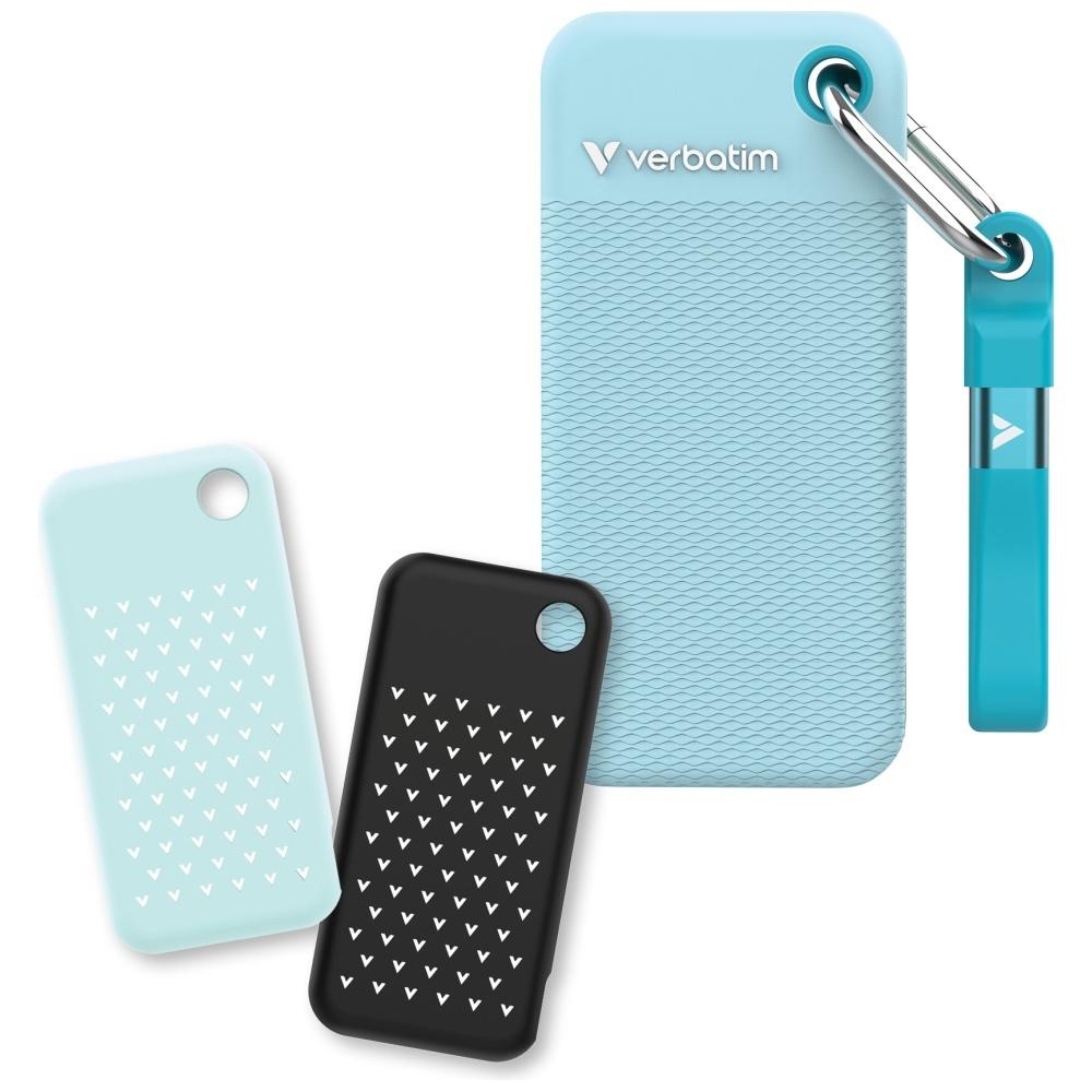 Dysk Zewnętrzny Verbatim Pocket Ssd 1Tb  Usb-C 3.2 Gen.2 Czarny-Polarny Niebieski 32324