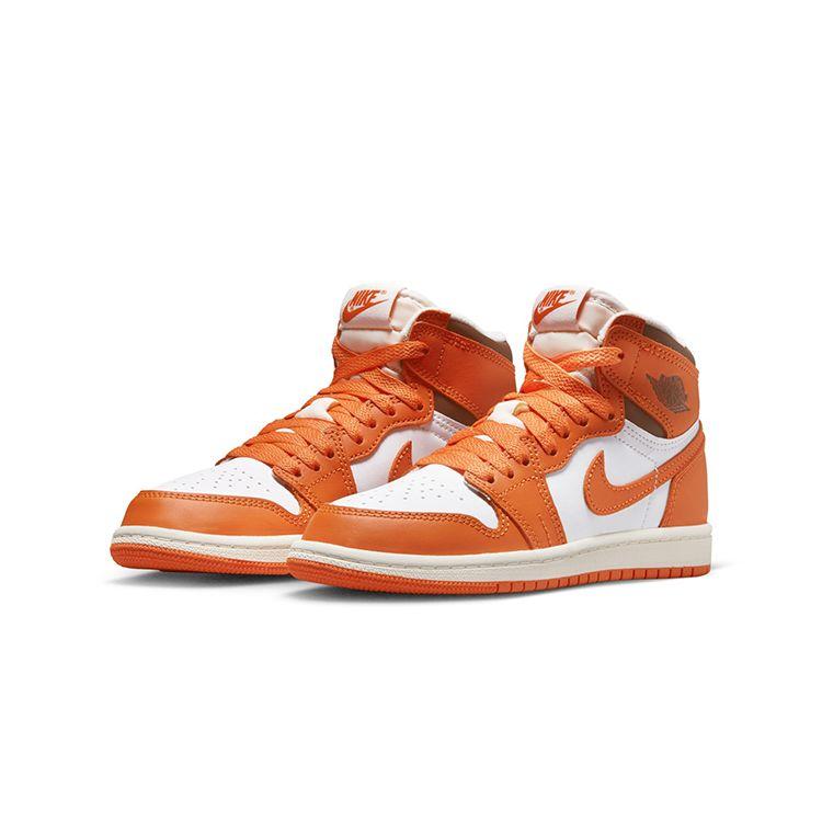 Детские кроссовки Air Jordan 1 High OG PS Starfish Orange White Cacao-Wow CU0449-101