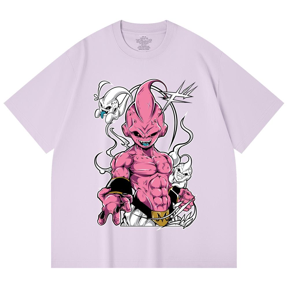 230 г/м² 100% хлопок Dragon Ball V12 Маджин Буу Принт Унисекс Плотная хлопковая футболка