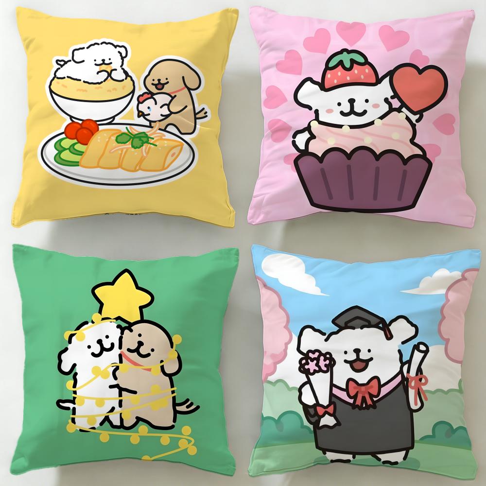 classic cartoon Line Puppy Cushion Cover Soft EasyWash Pillow Case Versatile for Couch Bed Travel and Office
