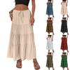 Женская хлопковая юбка с высокой талией, эластичная завязка, большая юбка-качеля, европейская и американская свободная длинная юбка для женщин