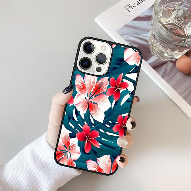 Чехол для телефона «Тропический рай» с гавайским цветком для iPhone 17 Air 15 16 Чехол 14 13 11 12 Pro Max Max Plus Задняя крышка