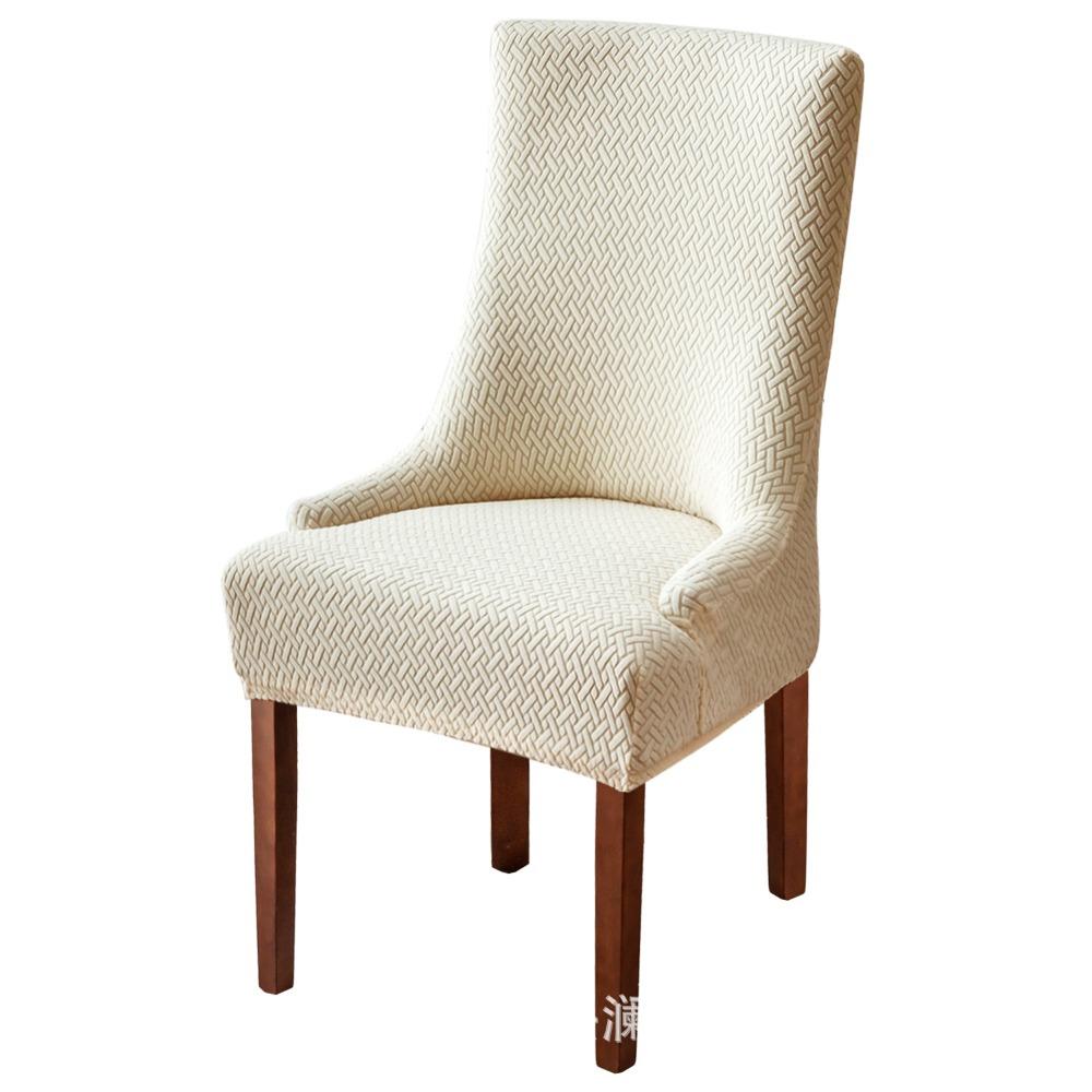 Растягивающиеся чехлы на сиденья стульев, длинные клетчатые жаккардовые чехлы на кресла, однотонные эластичные чехлы на обеденные стулья