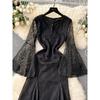 Accessible Luxury Lace Dress Niche Style Bell Sleeve Sequin