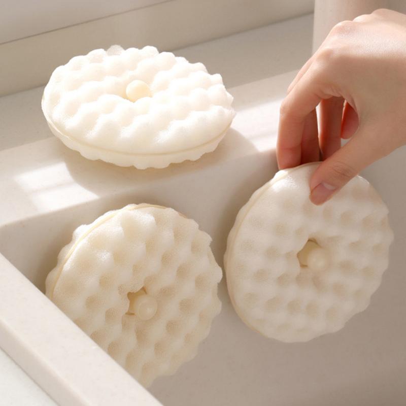 2 шт. Губка для мытья посуды с двойной присоской, губка для мытья посуды, кухонная щетка для чистки, многофункциональный инструмент для чистки