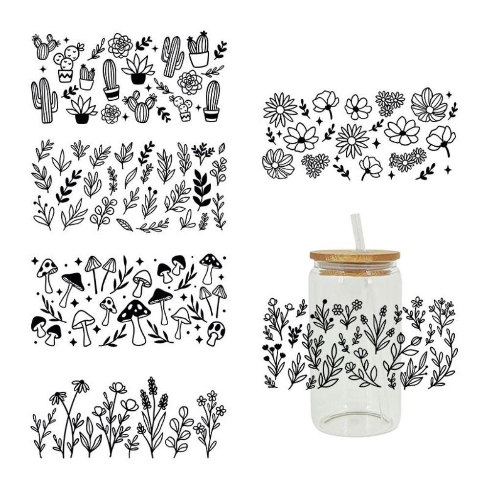 Водонепроницаемые наклейки Переводные картинки DIY Декор для бутылок с водой Прозрачные переводные наклейки Питьевая вода Чашка