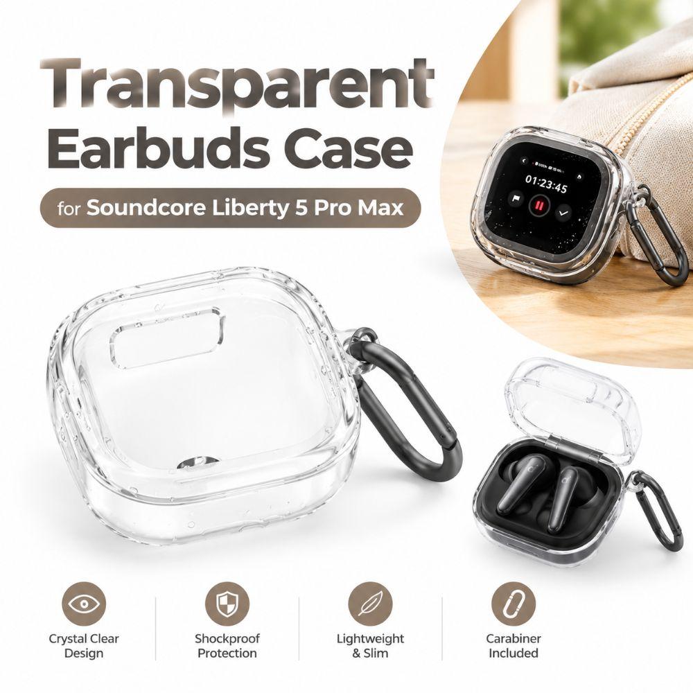 Hard Shell Bluetooth Earbuds Cover for for Soundcore Liberty 5 Pro Max Daily Use